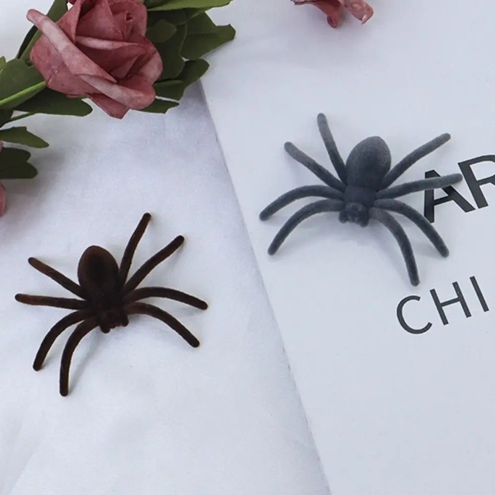 10PCS Spider Model Mini Halloween Plush Spider Simulation Realistic Fake 3D Spider Toy Scary Artificial Spider Outdoor Yard