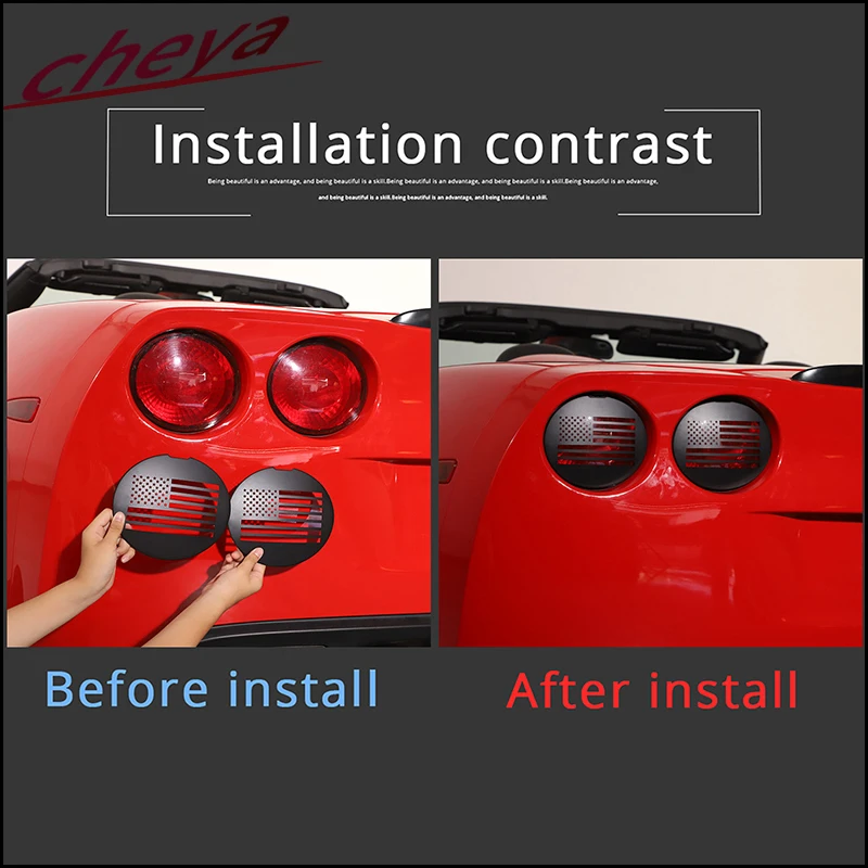 X4 سيارة الخلفية الذيل مصباح حلقة الزخرفية لشروليه كورفيت C6 ZR1 Z06 2005-2013 تعديل الخارجي الملحقات