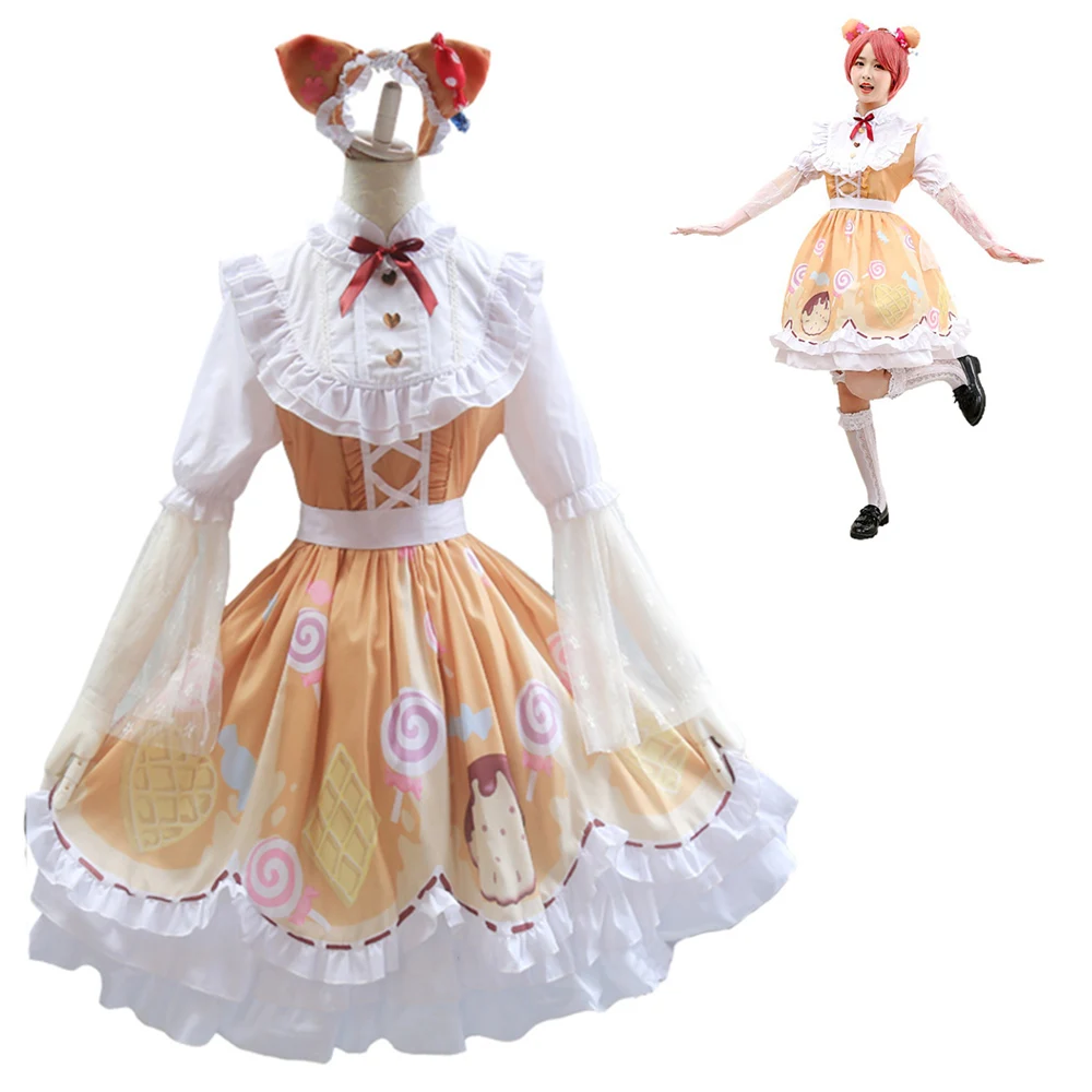 

Anime Hallowee Costume Mechanic Candy Girl Cosplay Sweetie Lolita Dress Party Daily Maid Dress Costume Full Set