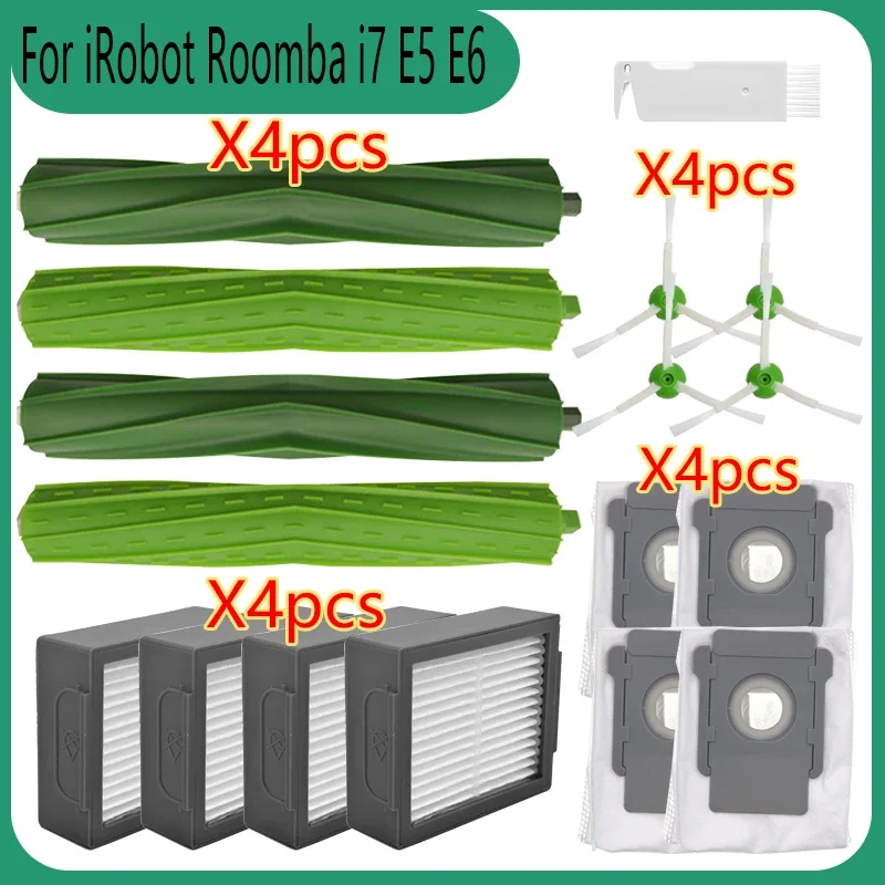 Kit de cepillo lateral para aspiradora Roomba Irobot I7, E5, E6, I3 Series, filtro Hepa, accesorios de repuesto para el hogar