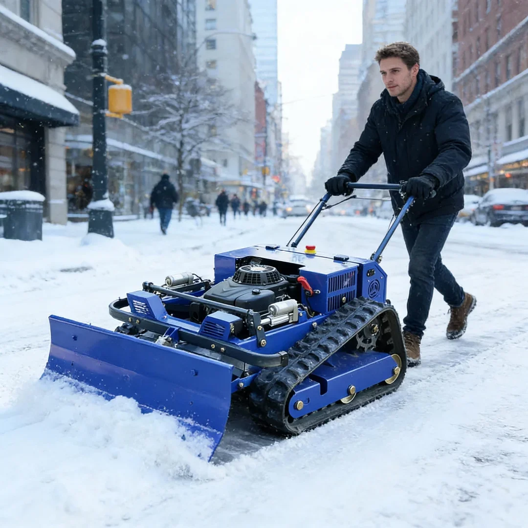 

Новая коммерческая газонокосилка по индивидуальному заказу — машина для резки гусеничной травы с дистанционным управлением и функцией очистки зимнего снега