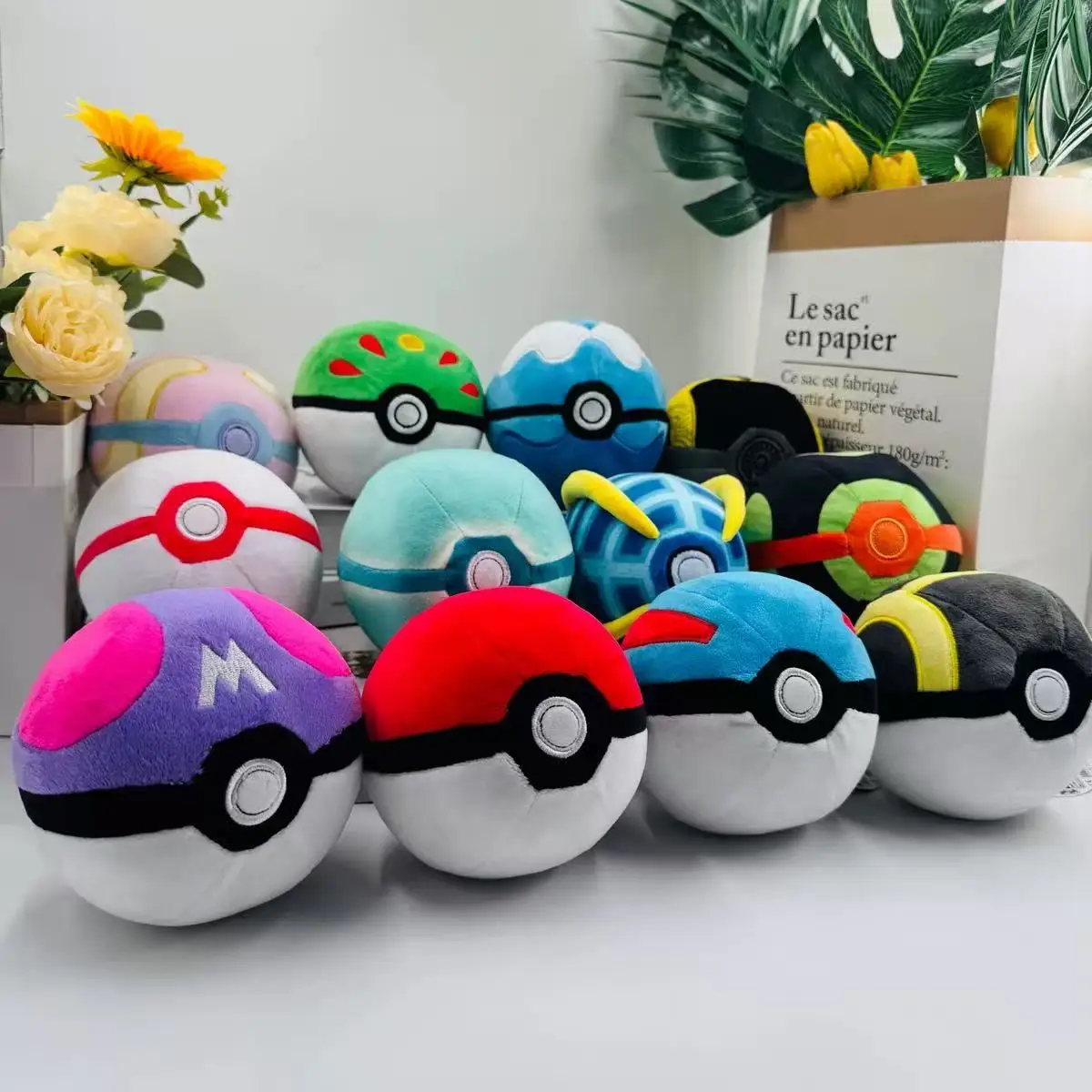 5 Stück/Set Pokemon Plüsch Poke Ball Master Ball Great Ball Ultra Ball Premier Ball Stofftier Spielzeug Kinder Weihnachtsgeschenke