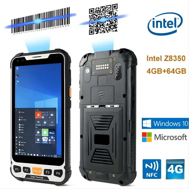 

Прочный портативный терминал SH5-W 5,5 дюйма Windows 10 Pro 4G LTE КПК со сканером штрих-кода NFC GPS IP65 MIL-STD-810G
