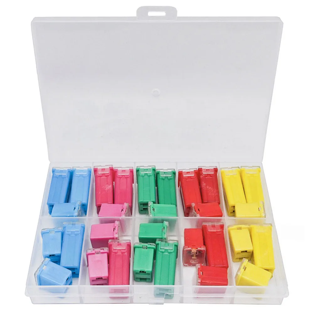 Color Coded Fuses Set Fuse Car Fuse Kit Copper And Plastic Construction Engraved Amperage Marking Plastic Storage Organizer