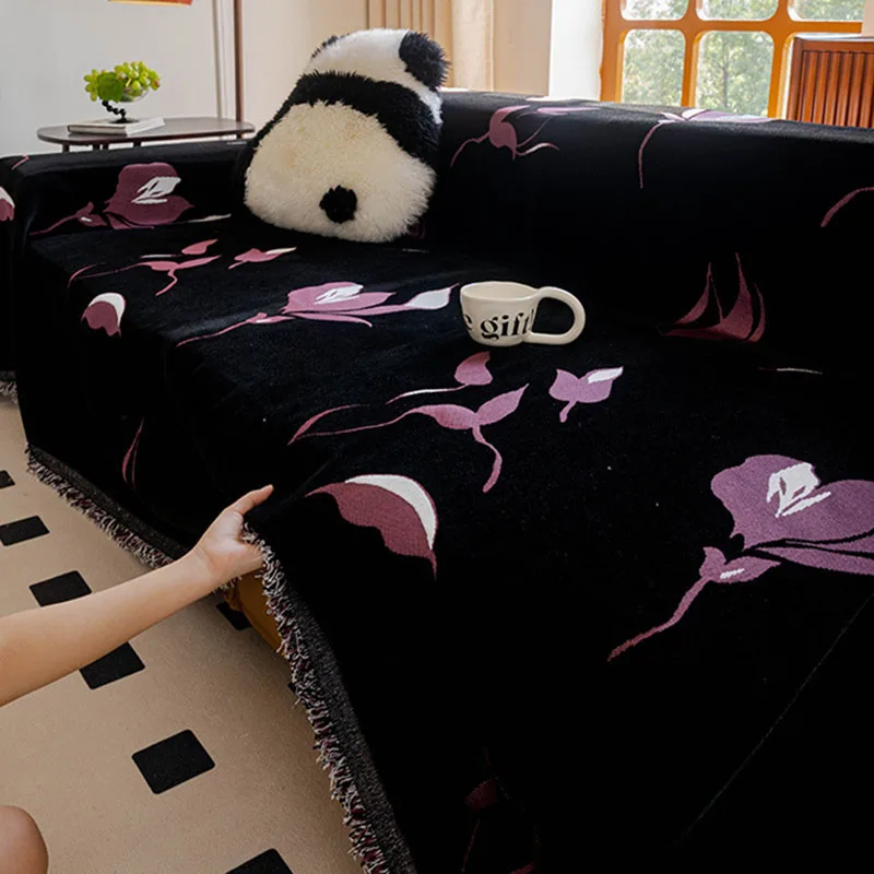 

Высококачественное диванное полотенце с цветочным принтом, мягкая подушка для дивана из синели с защитой от кошачьих царапин, роскошный чехол для дивана с полным покрытием на четыре сезона