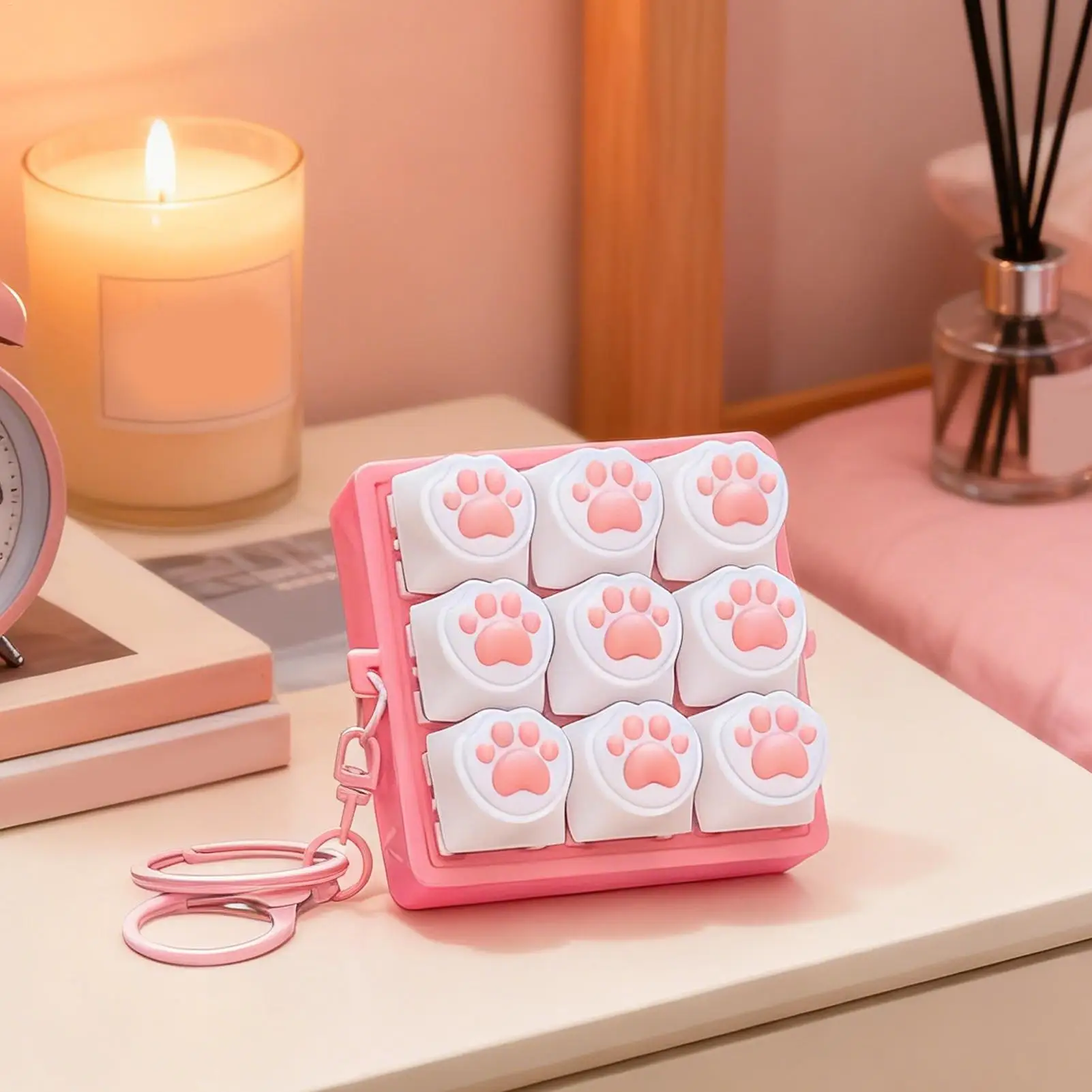 キーボードクリッカー フィジェット 9キー サウンドクリッカー キーボードキーホルダー 子供 大人 教室 学校 旅行 デスク用