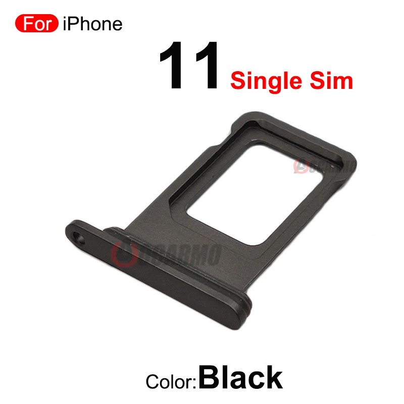 1Pcs/Lot For Apple iPhone 11 SIM Card Tray Drawer Holder Single Dual Slot Replacement Parts