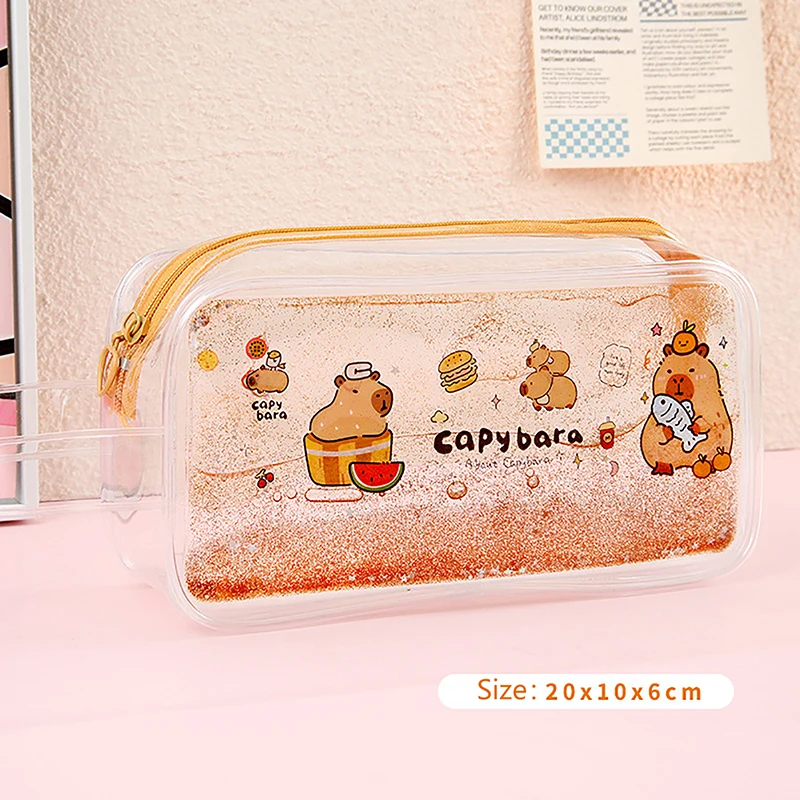 Многофункциональная портативная сумка для ручек, мультяшная капибара, сумка для хранения канцелярских принадлежностей, офисные и школьные принадлежности, школьный карандаш, детские подарки