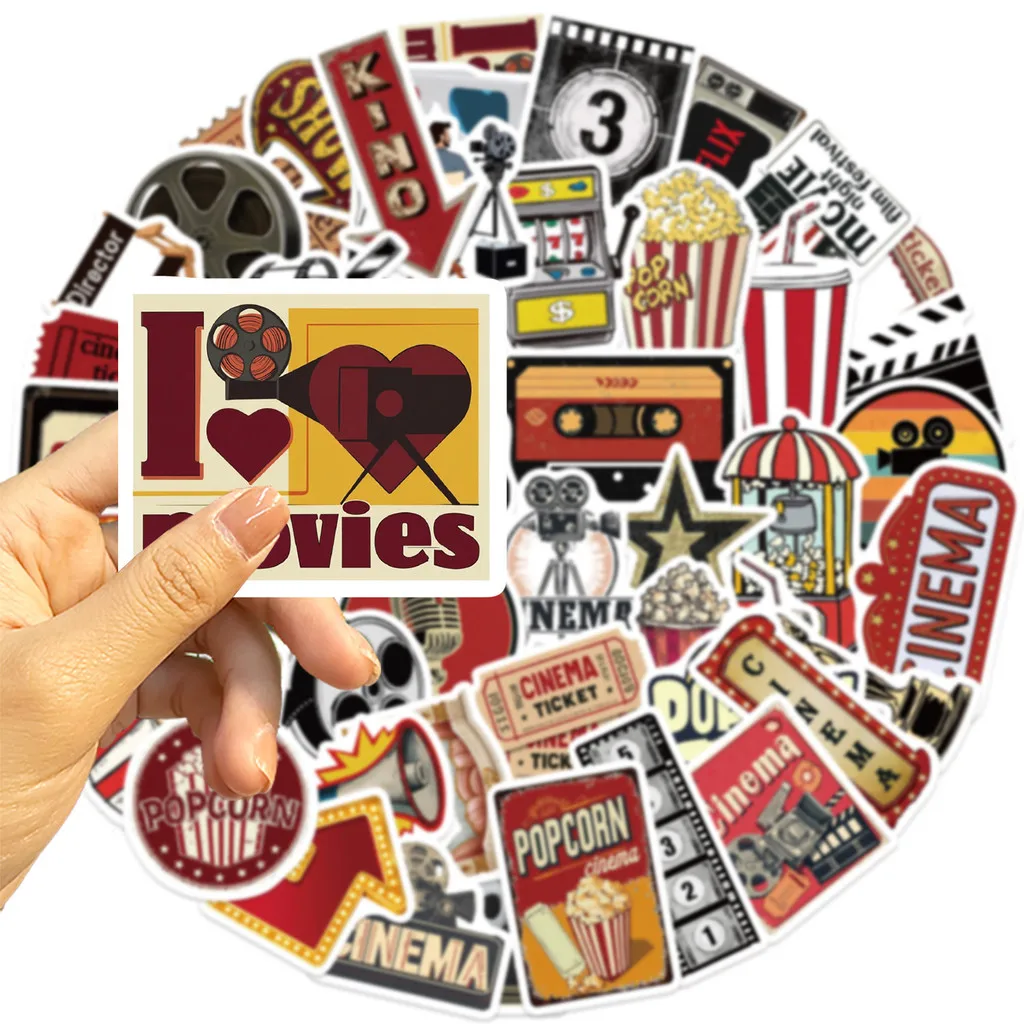 50 Pcs Cartoon Retro Classic Movie Elements Graffiti Stickers - Waterproof DIY Decor Decals for Guitars AnimeWorlds Store