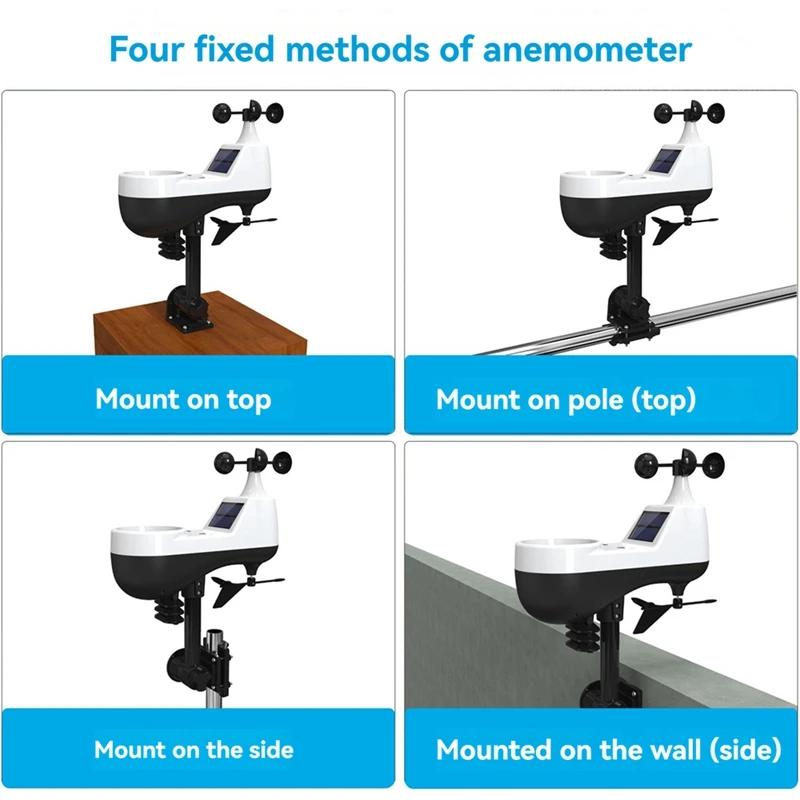 M11K7.5In VA LCD Screen Weather Station With Outdoor Sensor Indoor Outdoor Thermometer Wind Speed And Direction Moon Phase