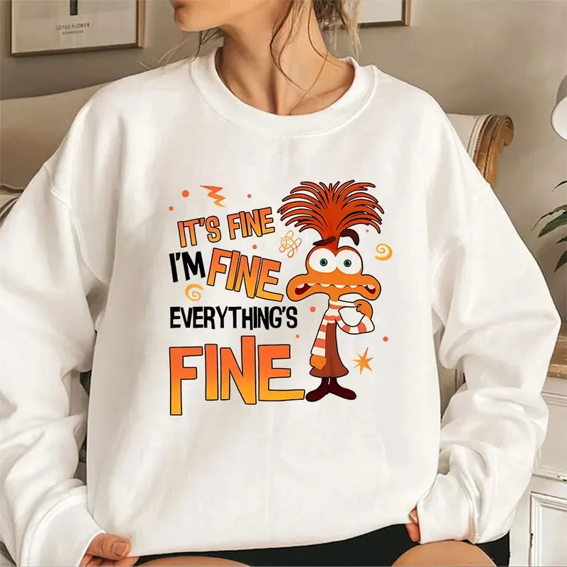 DY20Anxiety Inside Out 2 Felpa Tutto è fine Ansia Inside Out Emozioni Camicia Retro Felpe per la salute mentale Fans Gi