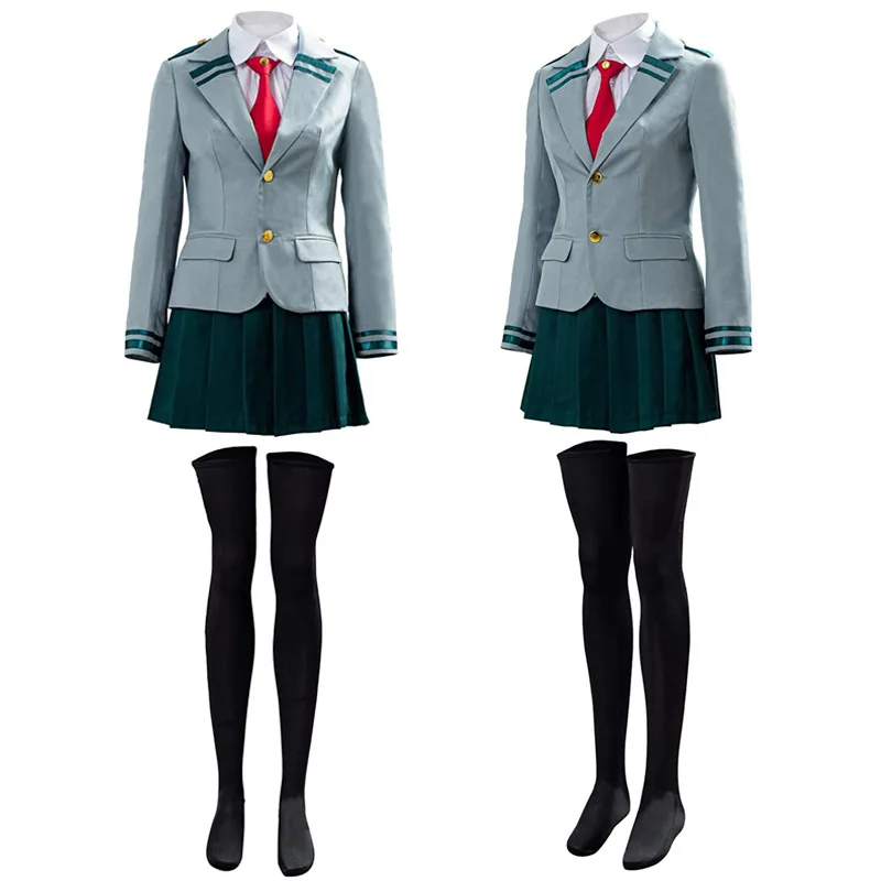 3XL Anime Cosplay Costume Women My Hero Academic OCHACO URARAKA Cosplay School Uniform Jacket Shirt  Anime Clothes For Girls