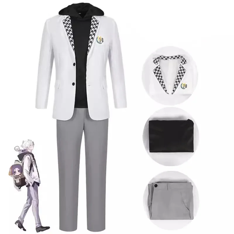 Disfraz de Cosplay de Anime Blue Lock, uniformes Nagi Seishiro, chaqueta bordada escolar, pantalones con capucha, traje de fiesta de Navidad, conjunto completo de ropa