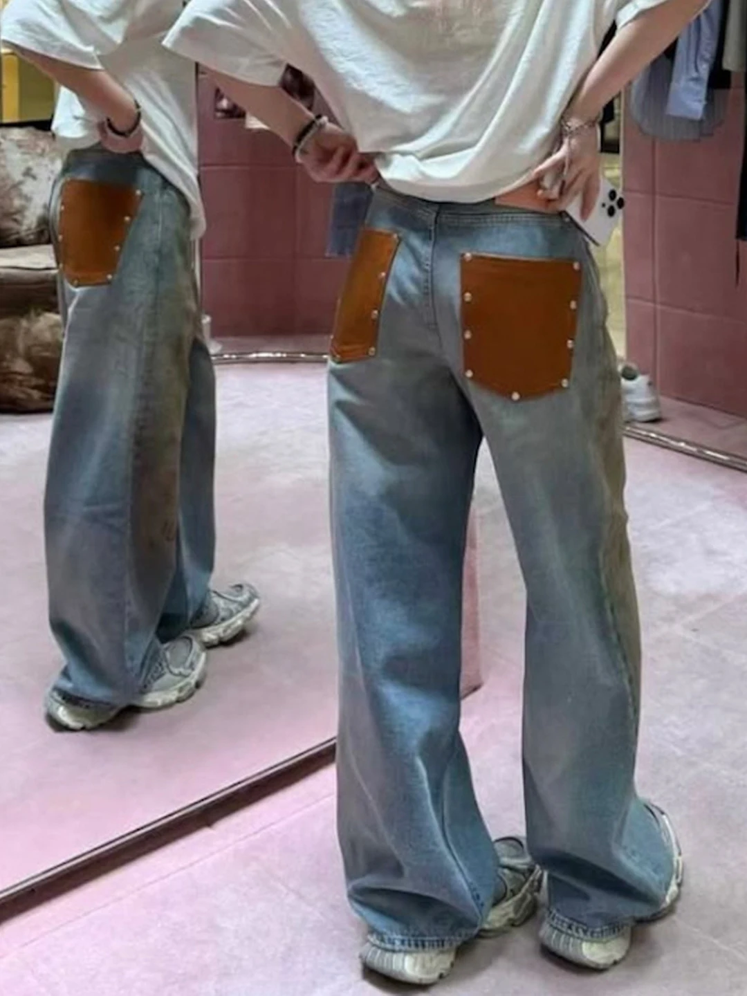 

Мужские джинсы American Sle kside Vintage 98M, прямые, из денима, повседневные, молодежные, однотонные