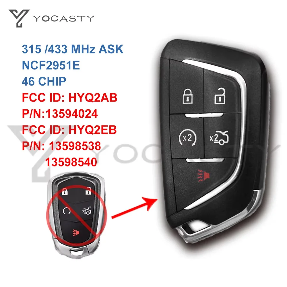 YOCASTY Upgrade Modified Key For Cadillac CTS ATS XTS CT6 2014 2017 2018 2019 Keyless Entry Smart Car Remote Key HYQ2AB HYQ2EB