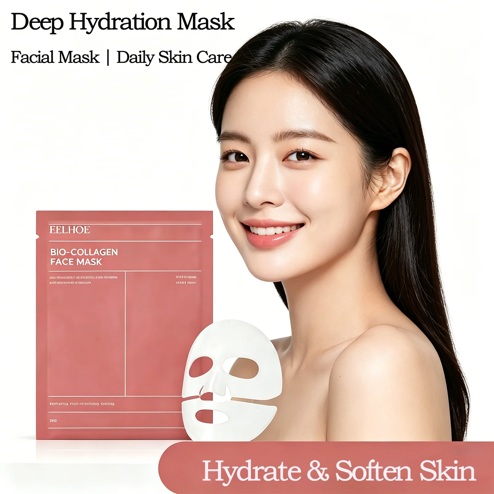 5/10Pcs Bio‑Collagen Overnight Hydrogel Face Mask Deep Hydrating Moisturizing Brightening Pore Minimizing Firming Skin Care ﻿