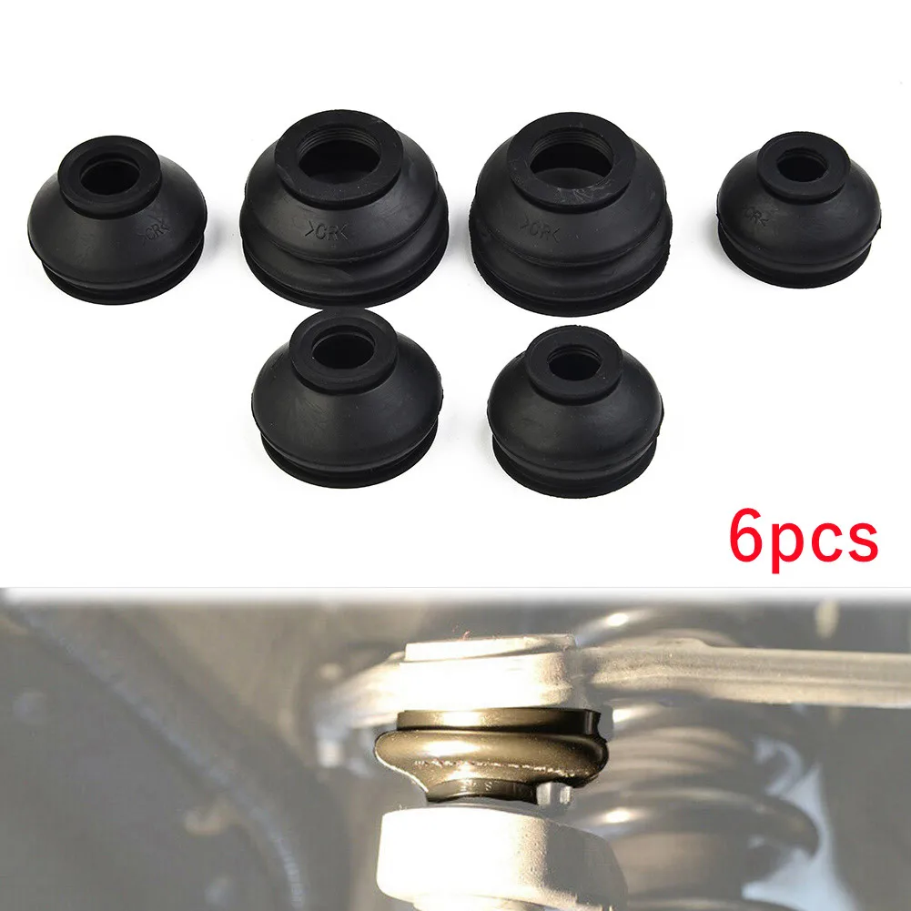 

Ball Joint Dust Boot Covers Assembly Black Car Minimizing Wear Replacement Replacing Rubber Set 6pcs Accessory