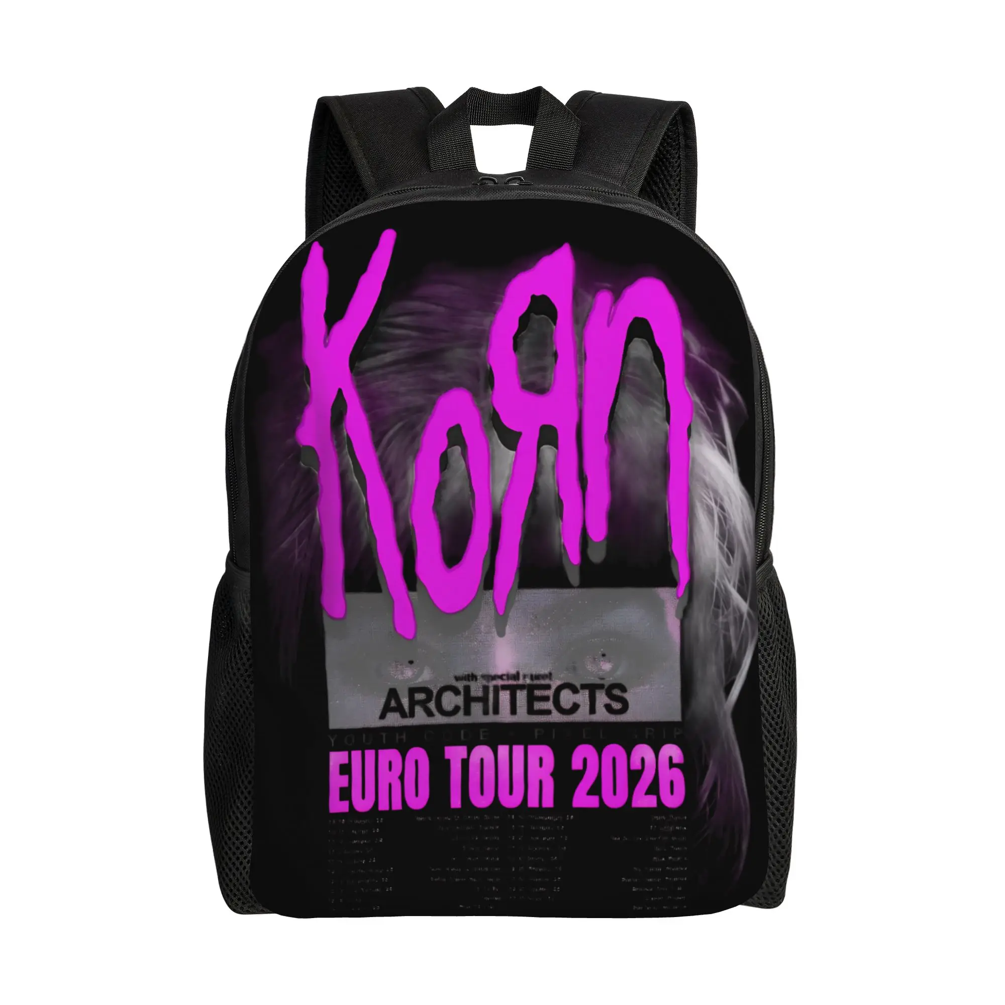 

Korn Europe And UK Tour 2026 Backpack Kawaii Backpacks Student Unisex Daily Large School Bags Design Rucksack