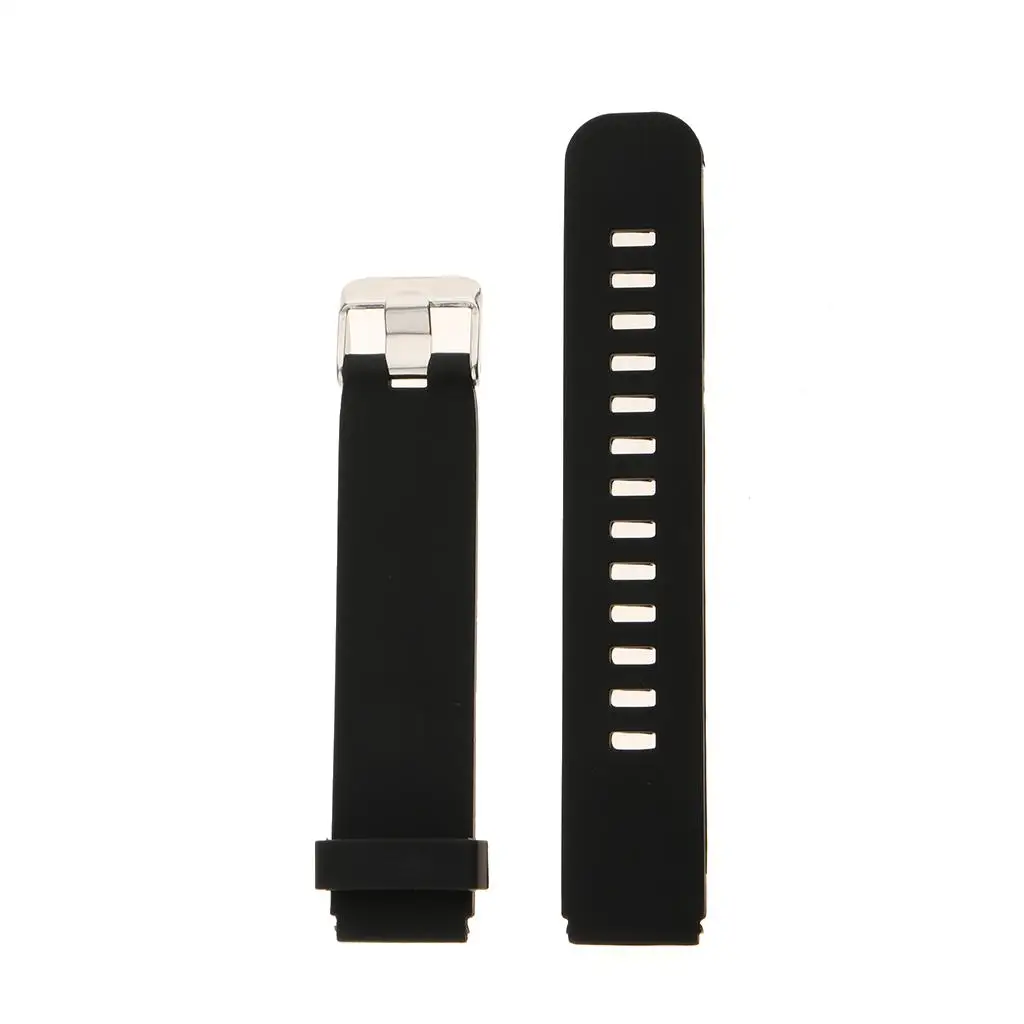 Replacement Silicone Sports Watch Band Smooth Reverse Side Hypo-allergenic Wrist Strap for Universal Casual Watches