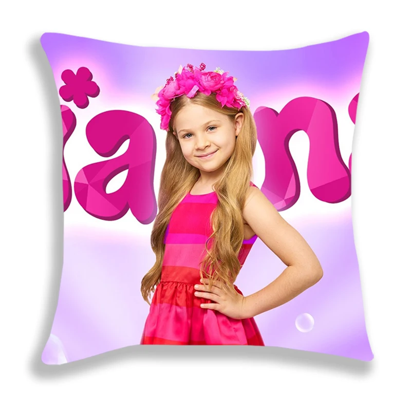 Kids Diana Show Soft Pillowcase Cute Cartoon Printed Bedroom Sofa Decorative Cushion Cover With Zipper Square Pillow Covers