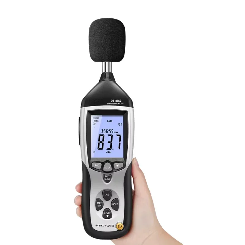 For DT-8852 Digital Sound Level Meter With Analog AC/DC Outputs USB Sound Recorder 1.4dB Accuracy 30~130dB Level range