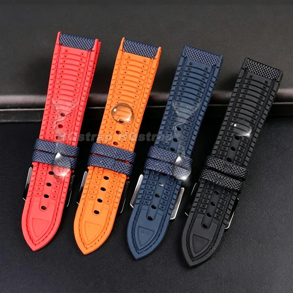 Nylon-Segeltuch-Gummi-Hybrid-Uhrenarmband 18mm 20mm 21mm 22mm Armband Wasserdicht Schweißfest Silikon-Uhrenband Zubehör – Detail 7