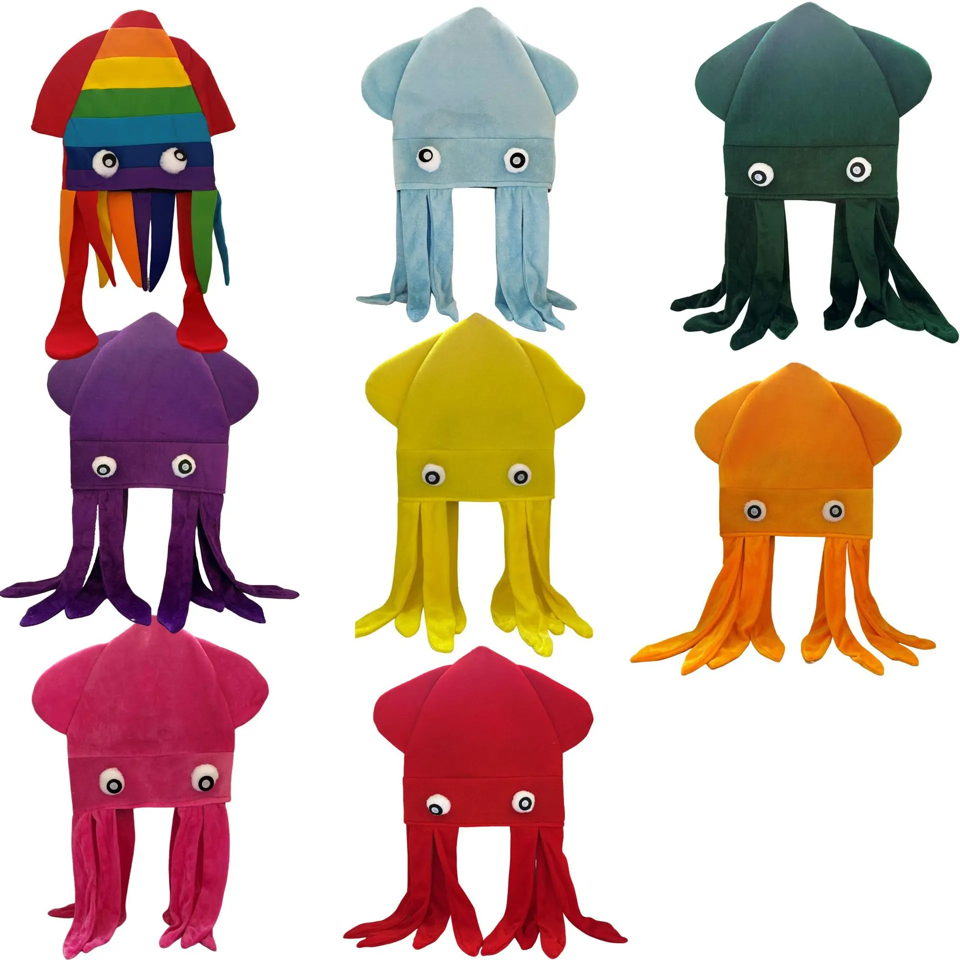 Funny Colorful Velvet Octopus Hat Dance Party Prop Party Hat Party Props