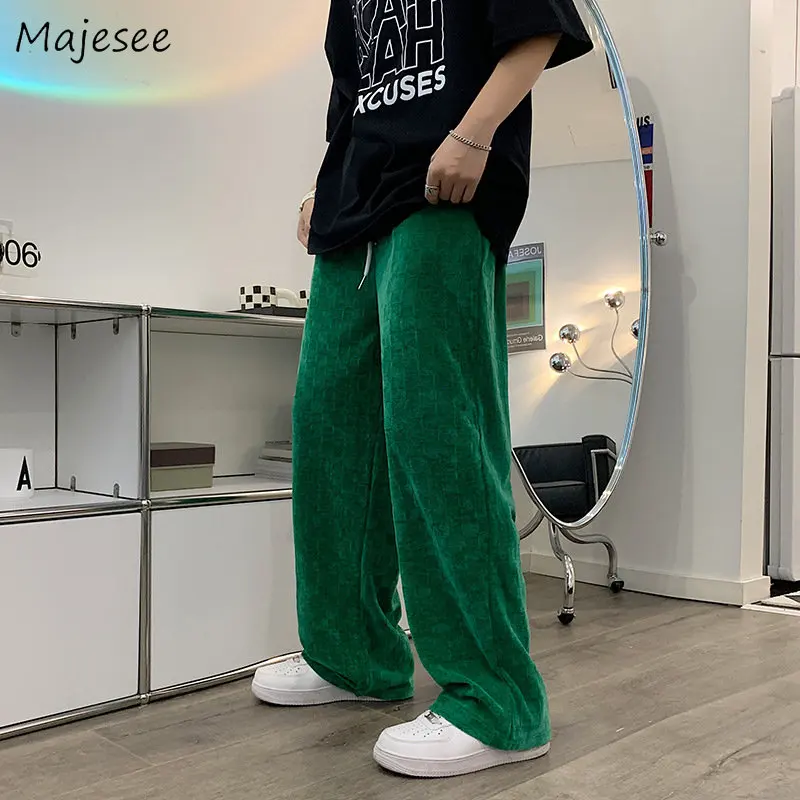 

Casual Pants Men Pure Color Simply All-match Pantalones Cool Baggy Hipsters Personal Streetwear Handsome Chic Harajuku Trousers