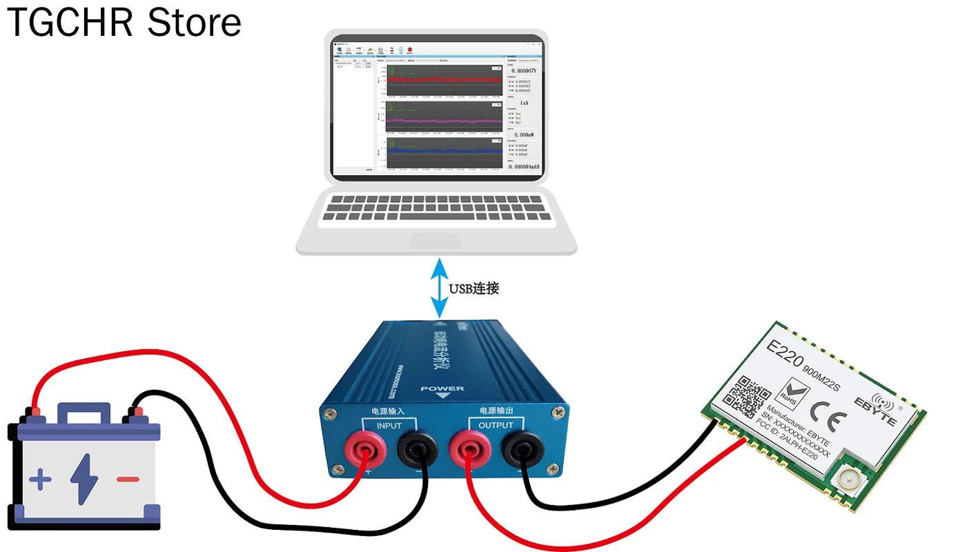 Microampere UA Level Precision Current, Voltage, Electricity, Power and Power Consumption Statistical Recording Analyzer