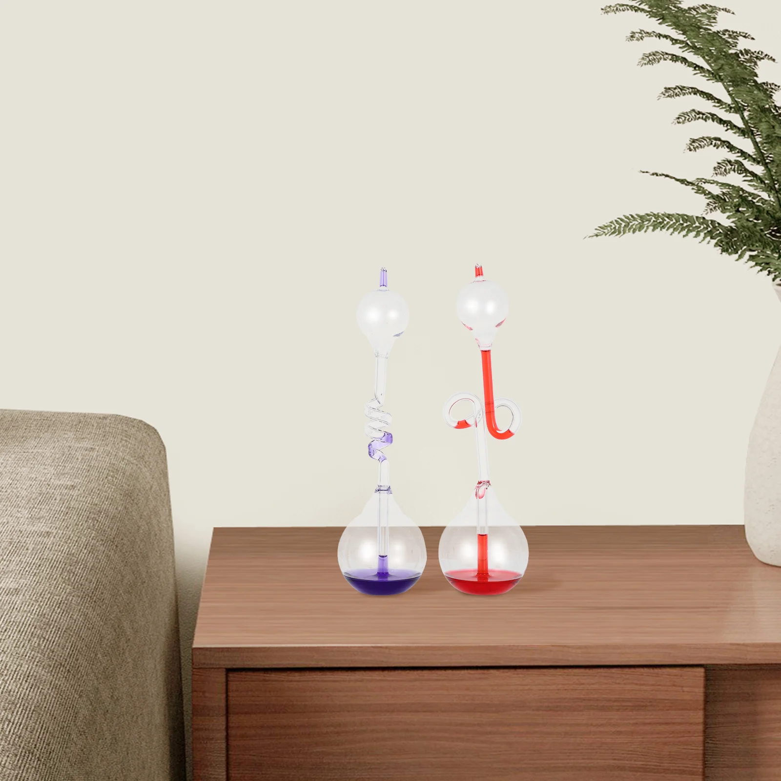 

2pcs Hand Boiler Thermal Color Transfer Glass Hourglass Decorative Art Ornament For Home Office Science Experiment Energy