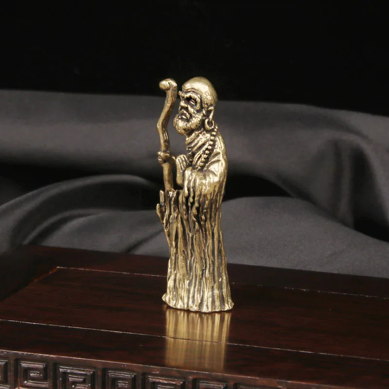 Brass Chanyi Bodhidharma Patriarch Desktop Ornament Bronze Carving Deity Crafts Cultural Toys Bronze Artifacts home decor items
