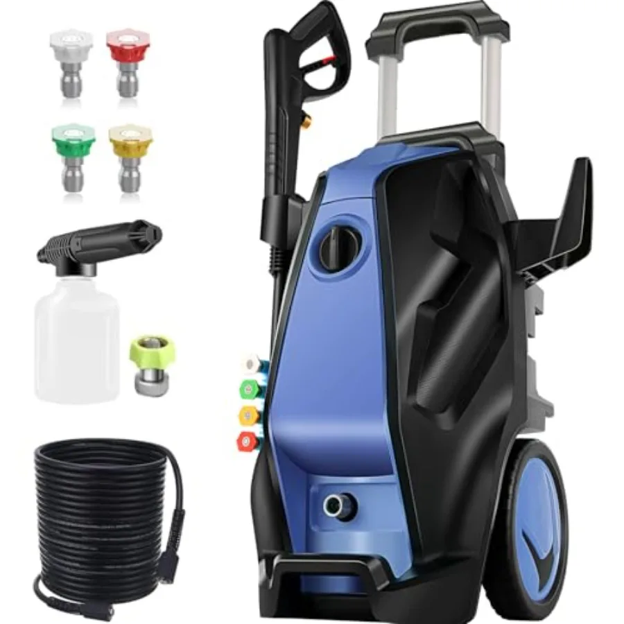 HighPerformance 5000PSI 4.0GPM Heavy Duty Power Cleaner with 33 FT Extension Hose 4 Quick Connect Nozzles and Foam Cannon for E