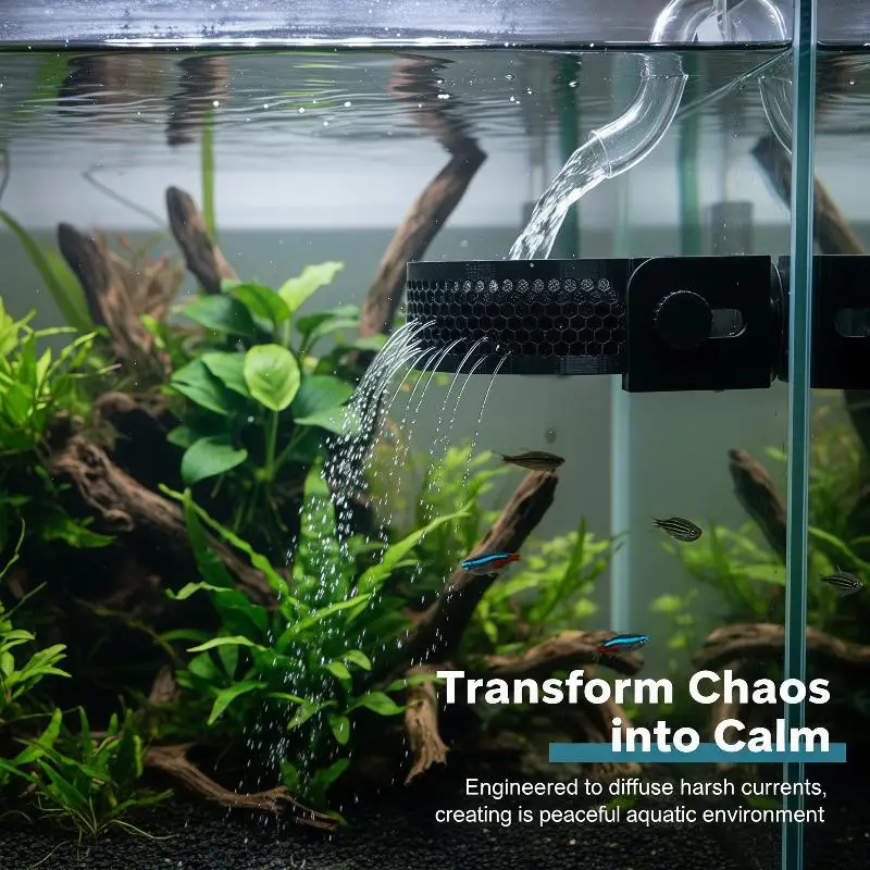 Eco-Friendly Aquarium Filter Baffle Flow Reducer Calmer with Suction Cups for Betta Shrimp Home Fish Tanks