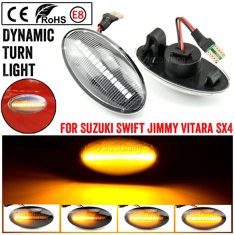 Led Dynamic Side Marker Turn Signal Light Sequential Blinker Amber Indicator For Suzuki Swift Jimmy SX4 Grand Vitara JT Splash