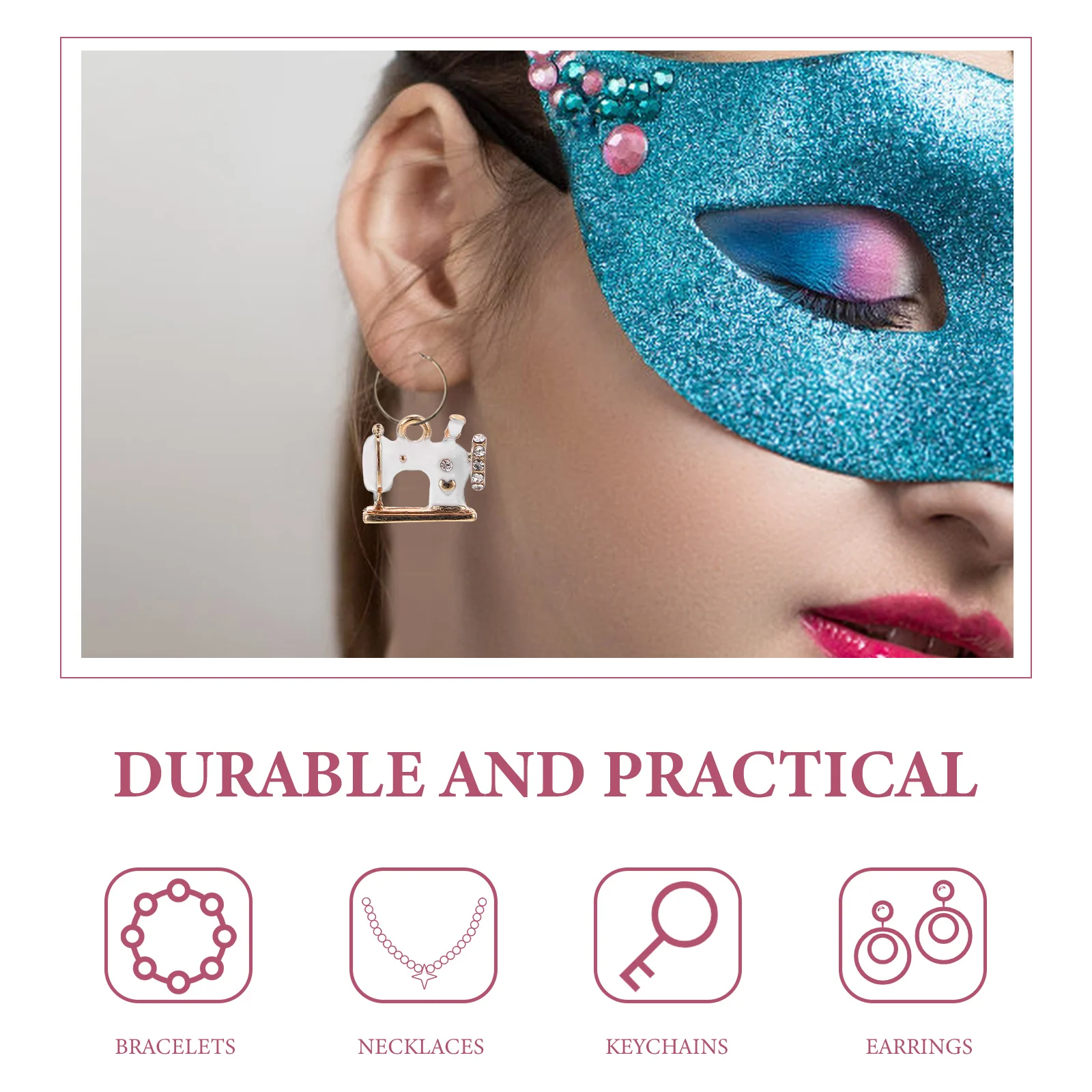 10 قطعة ماكينة خياطة الرجعية قلادة شكل لخمر الجوف سحر القلائد صنع المجوهرات