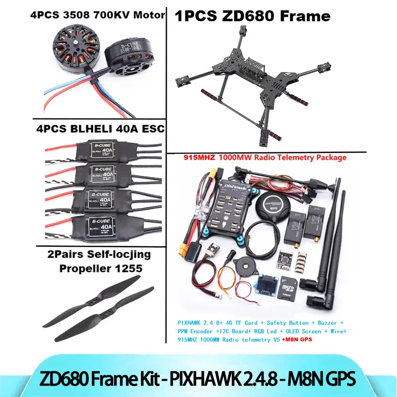 

NEW ZD680 PIXHAWK2.4.8 M8N Full Carbon Fiber Hexa-Rotor Foldable Arm Hexacopter Frame Kit forCopter With Unflodable Landing Gear