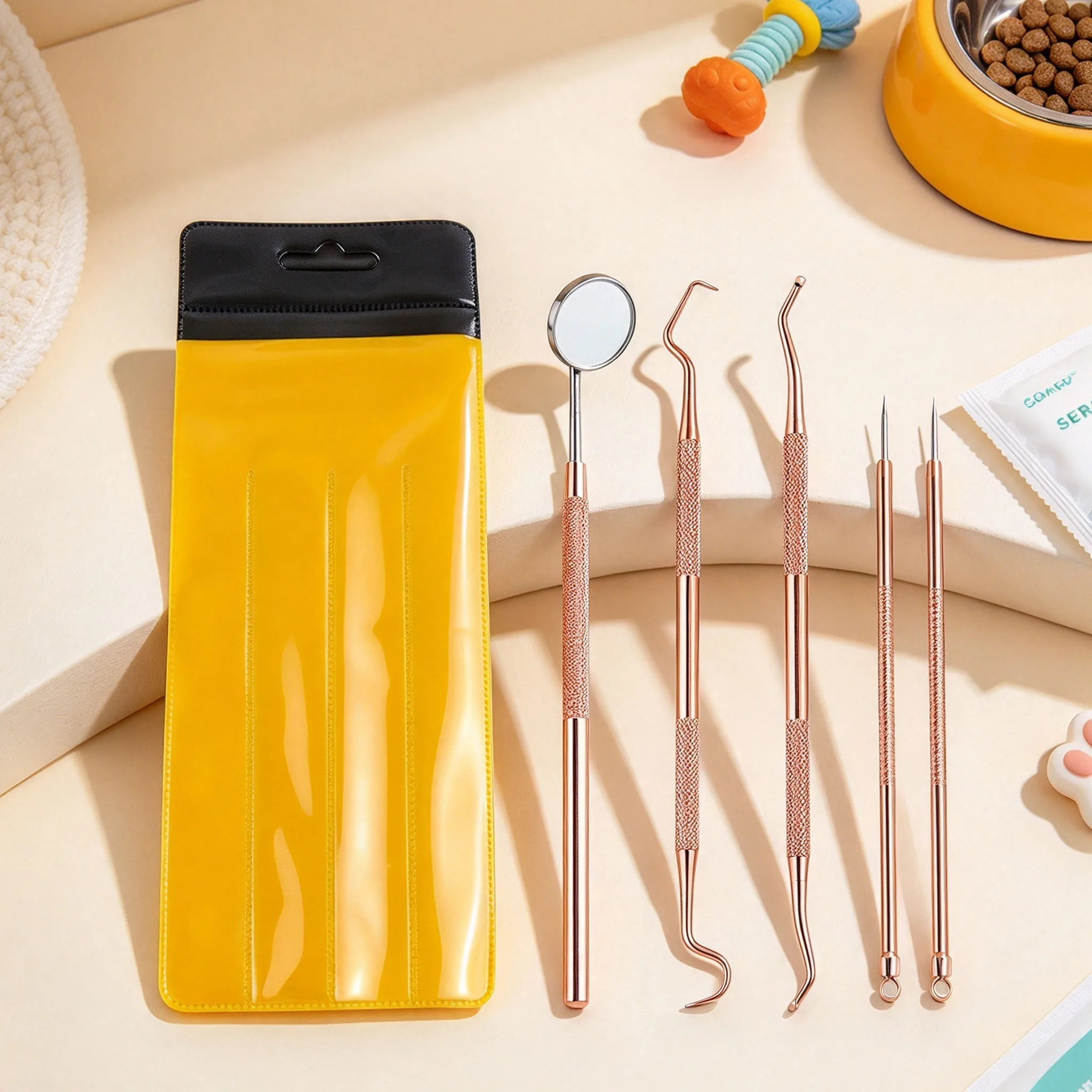 Dental Tool Set, Dentist Tools, Basic Teeth Cleaning Kit, Teeth Cleaning Auxiliary Tools, Stainless Steel Oral Mirror and Probe Tweezers Set, Home Teeth Cleaning Self-Examination and Daily Dental Care Tools