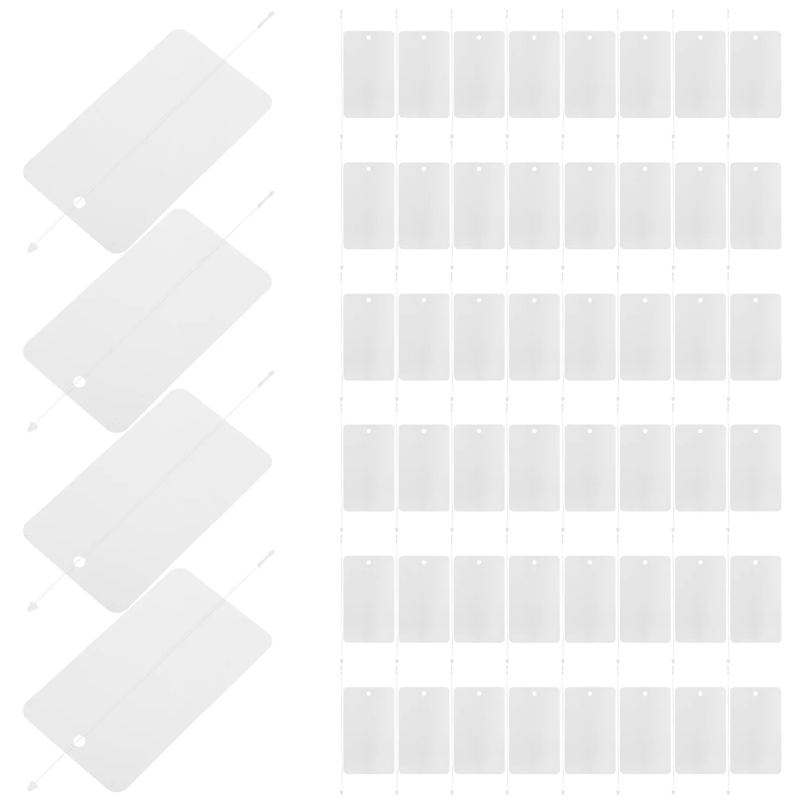 

100pcs PVC Tags Blank White Plastic Hang Cards Waterproof Lanyard ID Supplies Necklace Shipping Labels Jewelry