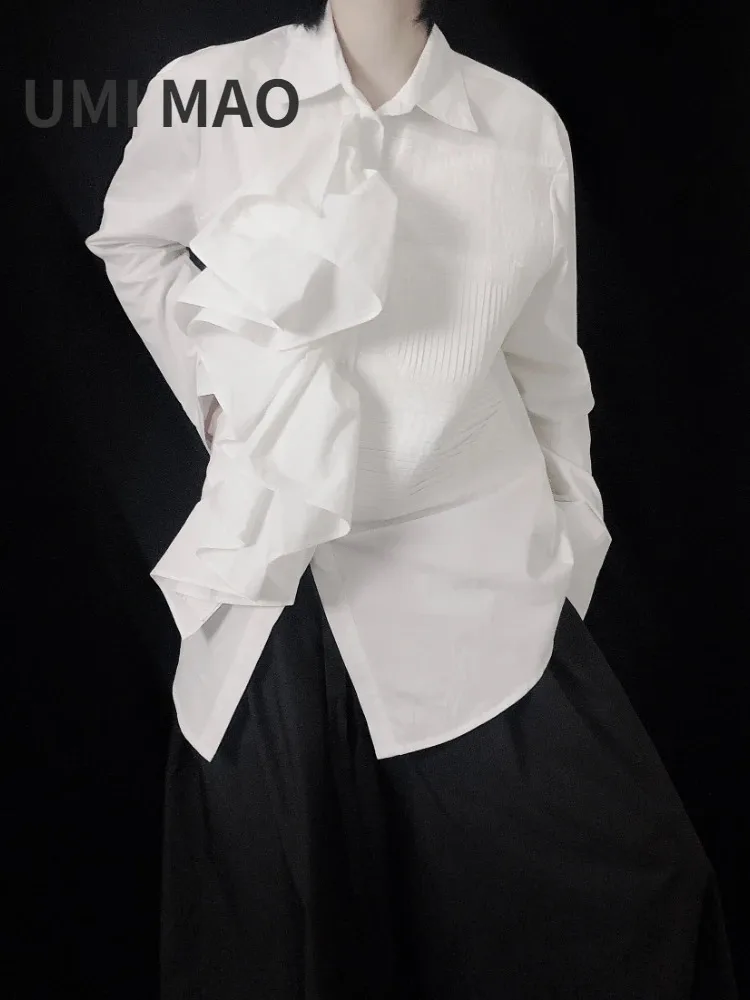 UMI MAO Spring Autumn Shirt Korean Edition New Loose Top Chic Hong Kong Style Trendy Handsome Top Femme