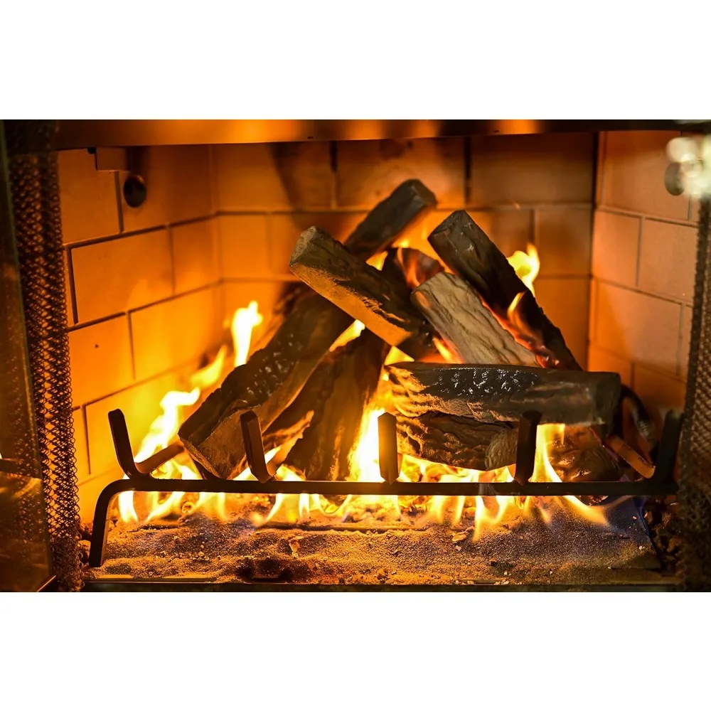 

10-Piece Ceramic Fireplace Logs Set, Realistic Wood Look, Heat Resistant for Indoor/Outdoor Use