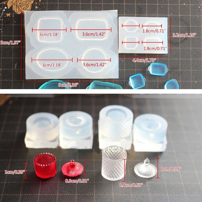 41XC 3D Mini Tray Candy Cans Silicone Mold Epoxy Resin Mold DIY Desktop Ornament Tool