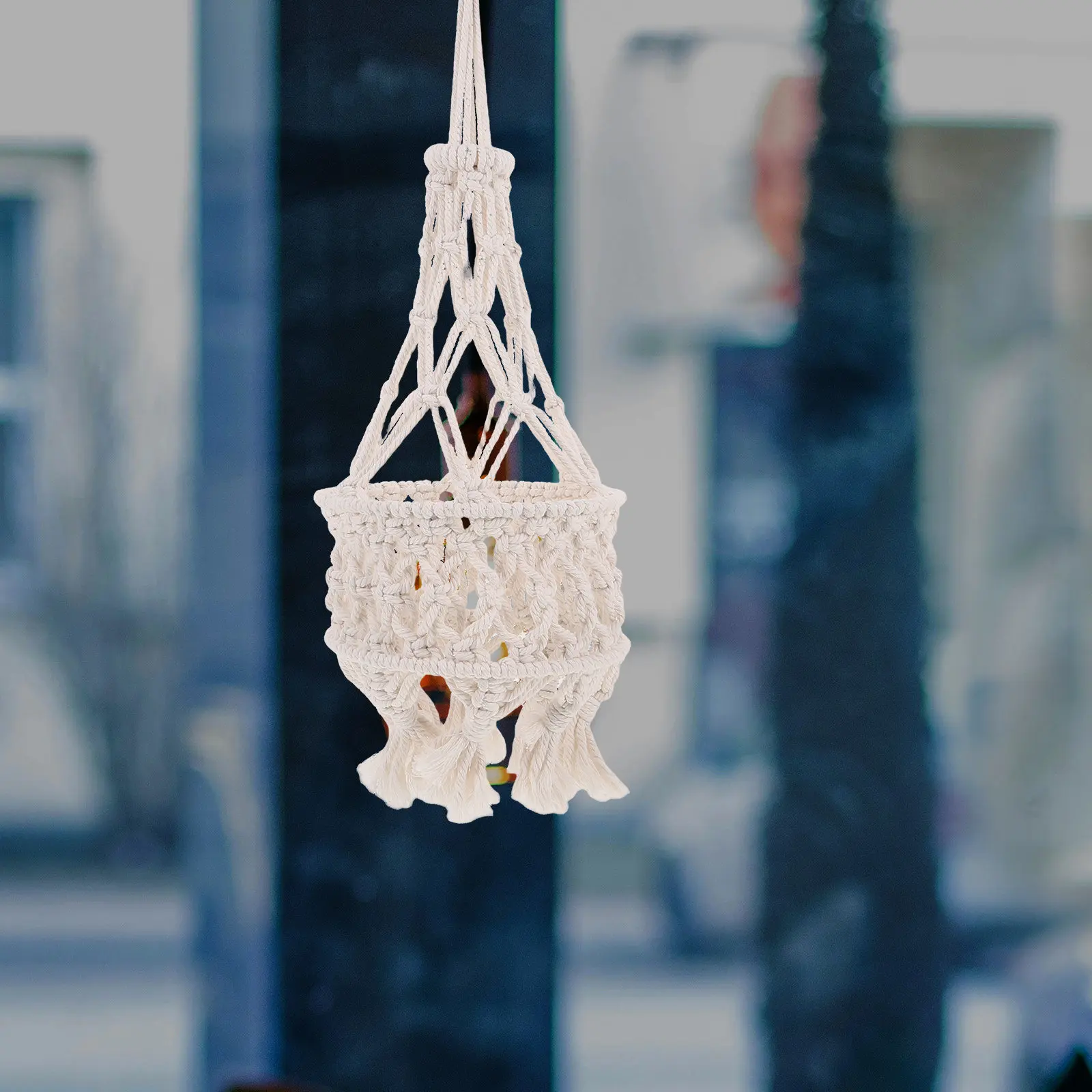 

Macrame Lamp Shade Bohemian Handwoven Cotton Rope Lampshade Rustic Pendant Light Cover for Bedroom Living Room Dorm Nursery