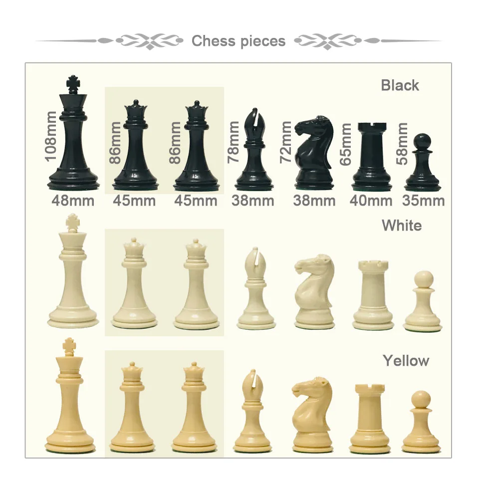 New 4 Queens Chess Set King Height 108mm Staunton Standard Chess Pieces Weighted International Chess Game for Match Club IA12