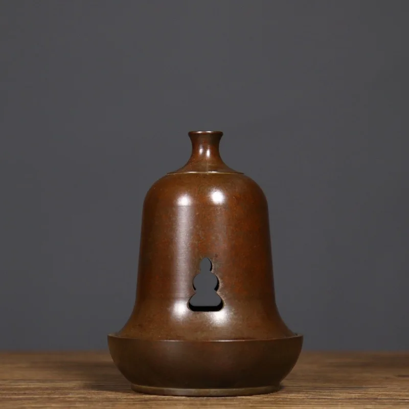 Bronze bell-shaped incense burner antique elegant suitable for use in living rooms offices and homes features a unique