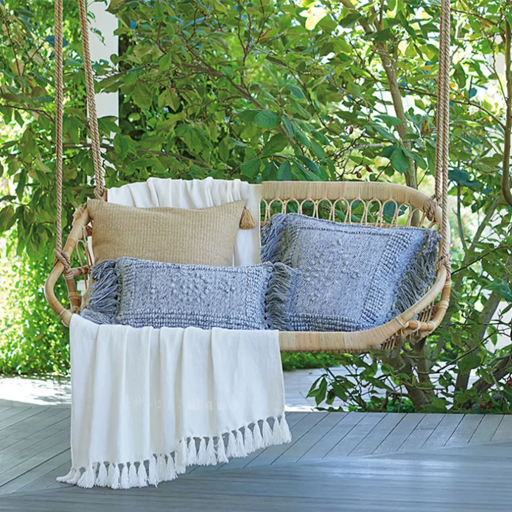 Sedia sospesa per esterni, doppio cestino sospeso, sedia in canna, letto giapponese e sedia per colazione, altalena per celebrità di Internet di Bali