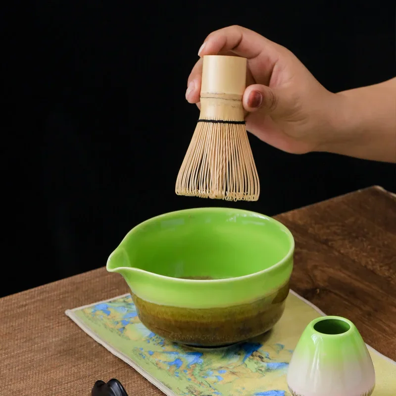 Japanese Ceramic Matcha Set Safe Bamboo Whisk Teaspoon Tea Sets Matcha Teaware Indoor Beverage Shop Tea-Making Tools Accessories