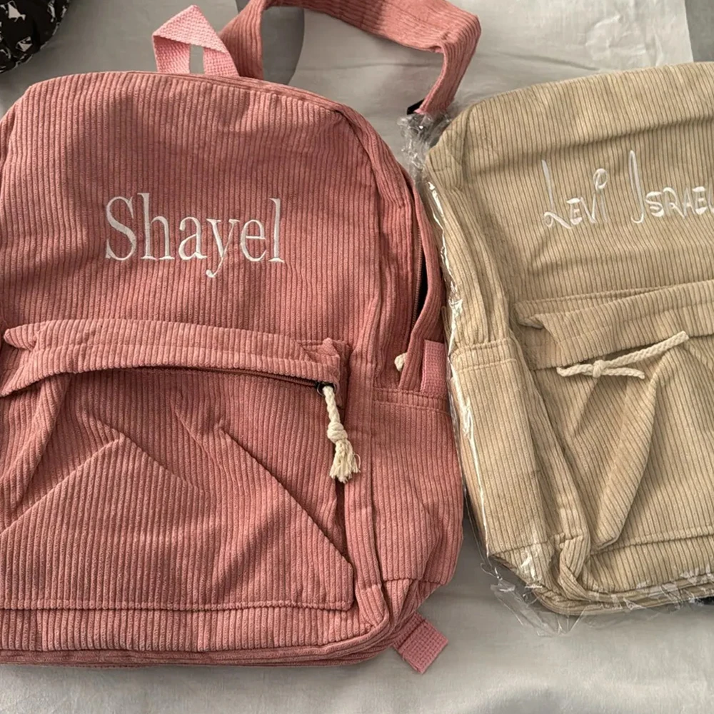 Personalized Kids Backpack with Name, Toddler Trolley Bag, Snack Bag - Solid Color 3