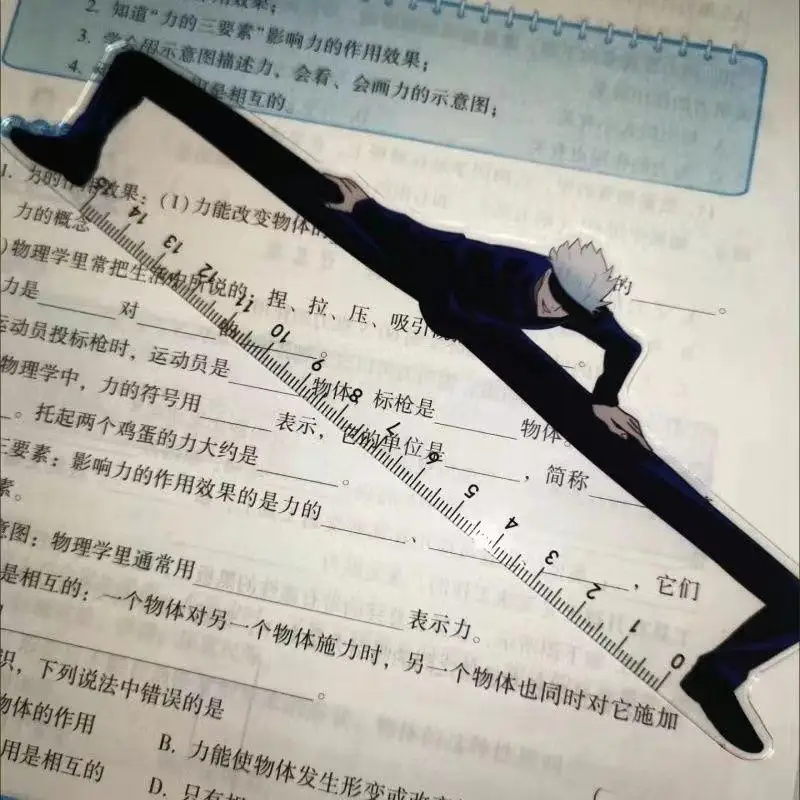 Jujutsu Kaisen regla recta para estudiantes, y Geto Gojo, suministros de papelería circundantes de Anime japonés, regalo de regla transparente, 15Cm