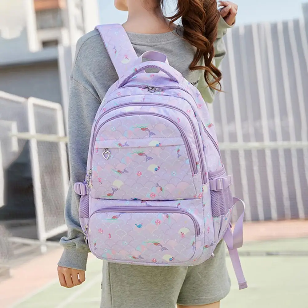 

Teen Girls Back to School Supplies Mermaid Print School Bag Set with Insulated Lunch Box Pencil Bags Capacity Backpack for Teens