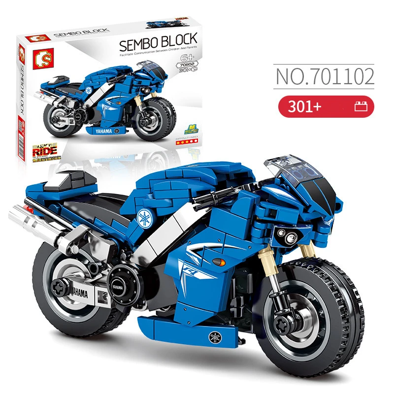 SEMBO motorcycle building block small model boy educational assembled children\'s toy scale restoration cool birthday gift